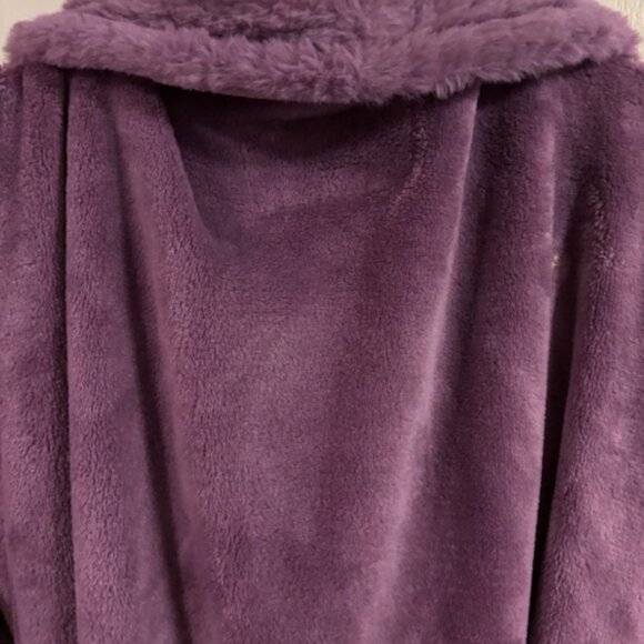Carol Hochman Plush L Mauve Robe Wrap Style Self Tie Long Sleeve 46" Pockets - Picture 9 of 9